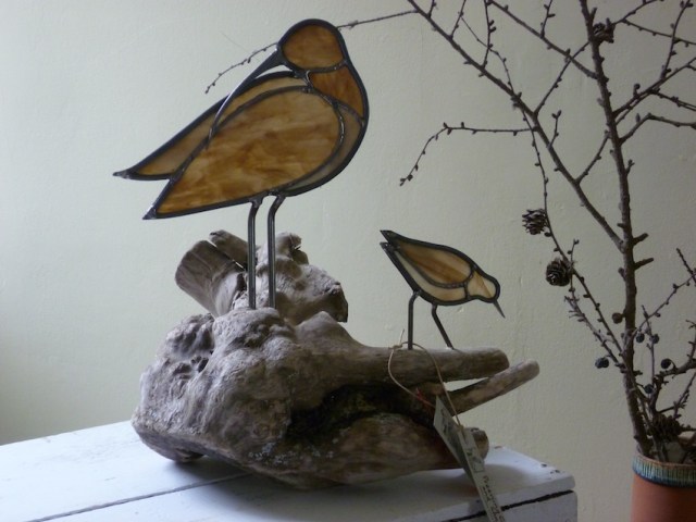 Preening curlew and Sandpiper